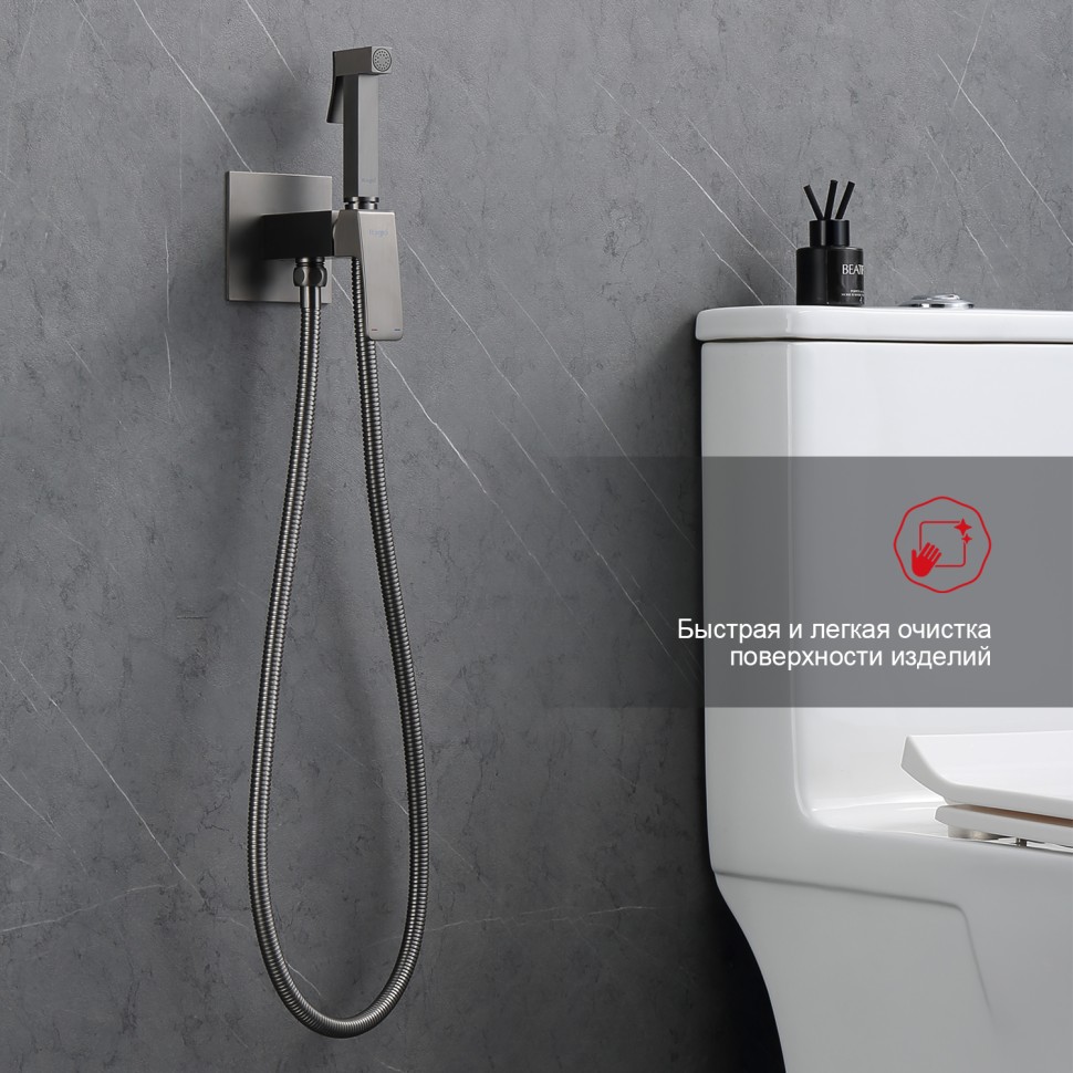 Смеситель Raglo встраиваемый с гигиеническим душем графит