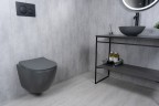 Раковина Gid 9081gnm 53404 накладная серая матовая 36x36x14