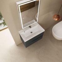 AQM900380GM &quot;S3&quot; тумба под умывальник подвесная 80 см., цвет антрацит.