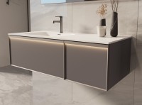 База под раковину Vincea  Elise 1200 подвесная, 2 выкатных ящика soft close, серый матовый