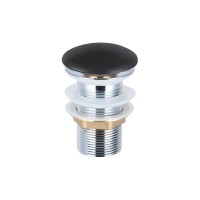 Донный клапан с керамической крышкой Vincea DBS0-216MB, черная мат. крышка, без перелива