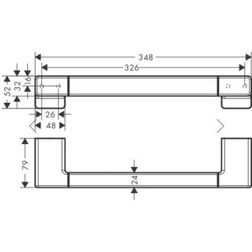 Поручень Hansgrohe AddStoris 348х79х52 цвет полированное золото