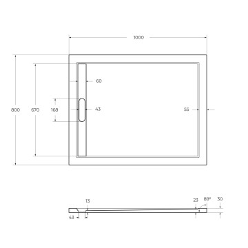Поддон из искусственного мрамора CEZARES TRAY-AS-AH-100/80-30-W