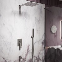 Душевой комплект Puro VSFW-5P1GM встраиваемый, 3 режима, вороненая сталь