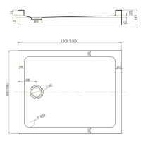 Душевой поддон Veconi Tezeo acrylic TZ-54B, 1000x800x150, акрил, черный