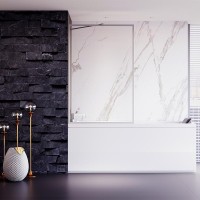 Шторка на ванну Veconi Palau PL-85, 700x1500, хром, стекло прозрачное