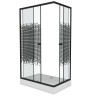Душевой уголок Niagara Eco NG-012-14Q BLACK(120х80х195) низкий поддон(13см),черный,стекло мозаика,2 места