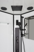 Душевая кабина Niagara Premium NG-6902-01G BLACK (100х100х210) низкий поддон(16см),черный,стекло тонированное,4 места