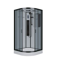 Душевая кабина Niagara Premium NG-6902-01G BLACK (100х100х210) низкий поддон(16см),черный,стекло тонированное,4 места