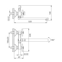 Смеситель Splenka для ванны и душа S80.22 Хром