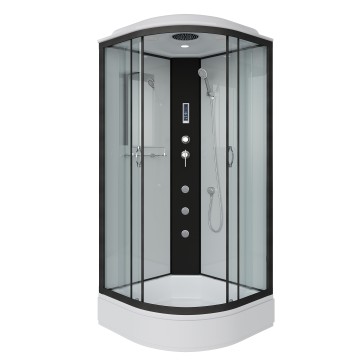 Душевая кабина Niagara Classic NG-6703-14F (80х80х215) средний поддон(26см),черный,стекло прозрачное,4 места