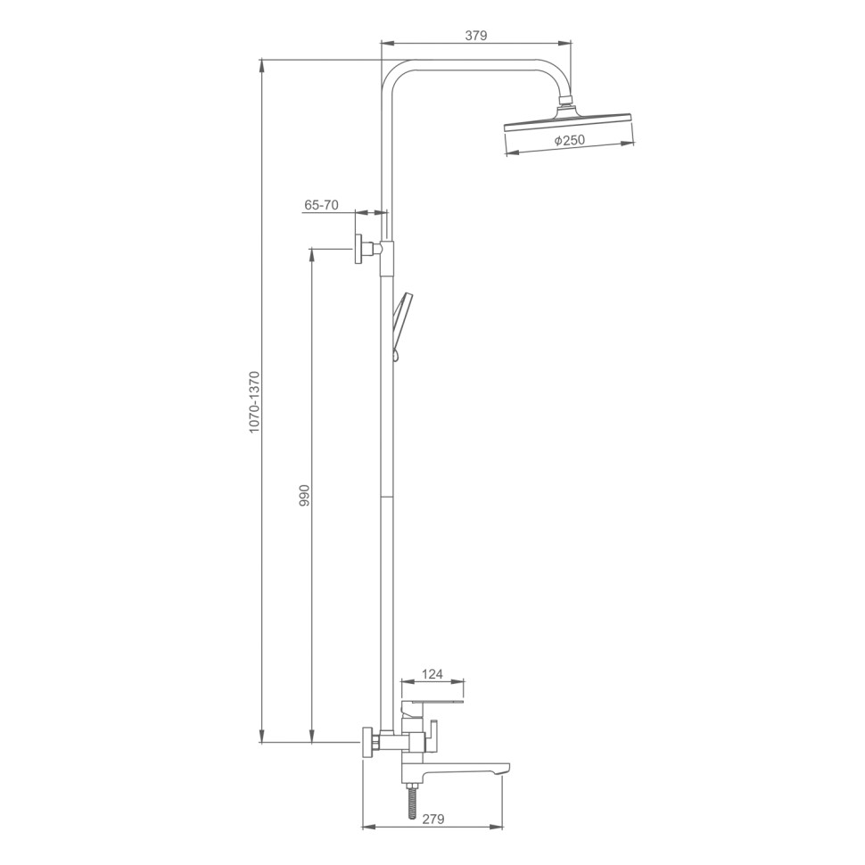 Душевая система Splenka для ванны и душа S222.24.06 Черный