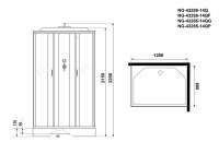 Душевая кабина Niagara Classic NG-43285-14QF (120х80х215) низкий поддон(13см),стекло матовое,3 места