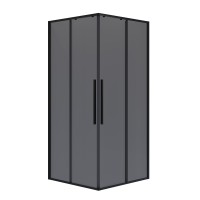 Душевое ограждение Niagara Nova NG-2824-34BLACK (100х100х195) квадрат,черный матовый,двери раздвижные,стекло тонированное,1 место