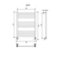 Полотенцесушитель водяной Veconi Vero-B, 50/80, графит