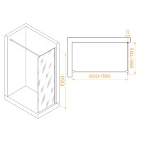 Душевая перегородка RGW WA-002G (Прозрачное, 700)