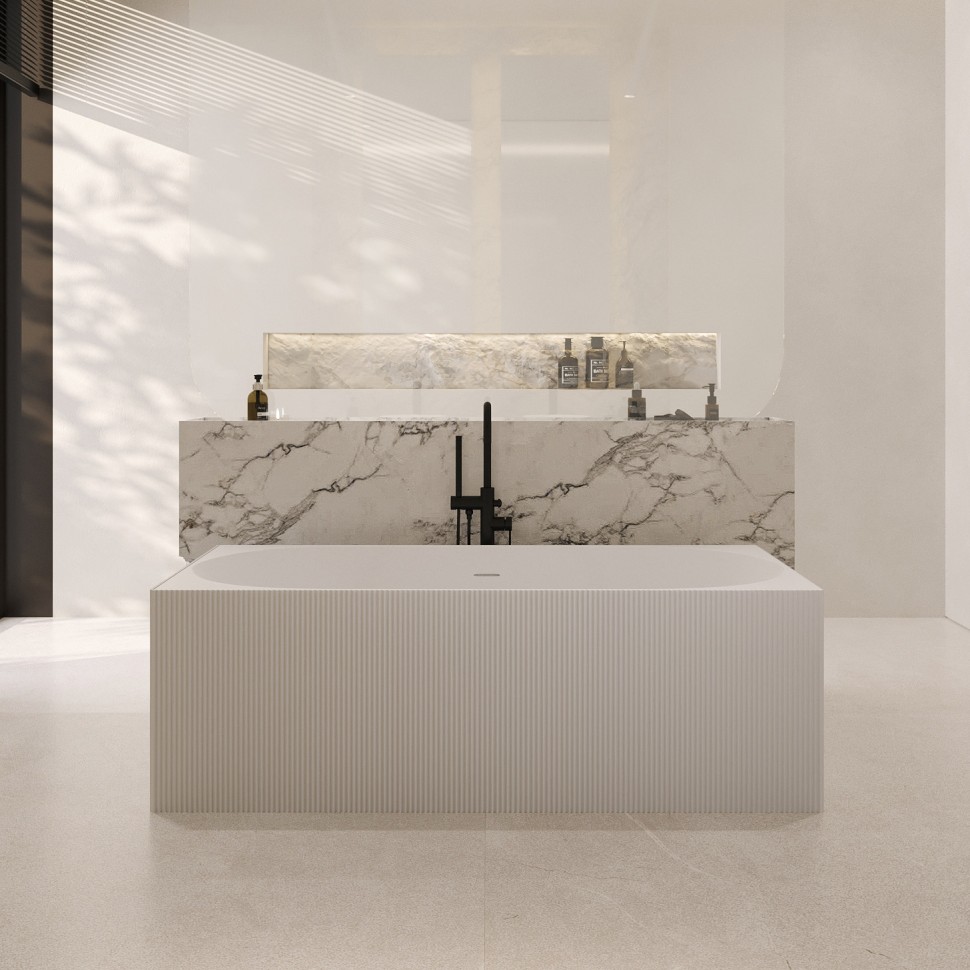 Ванна из искусственного камня ABBER Stein AS9603 белая матовая