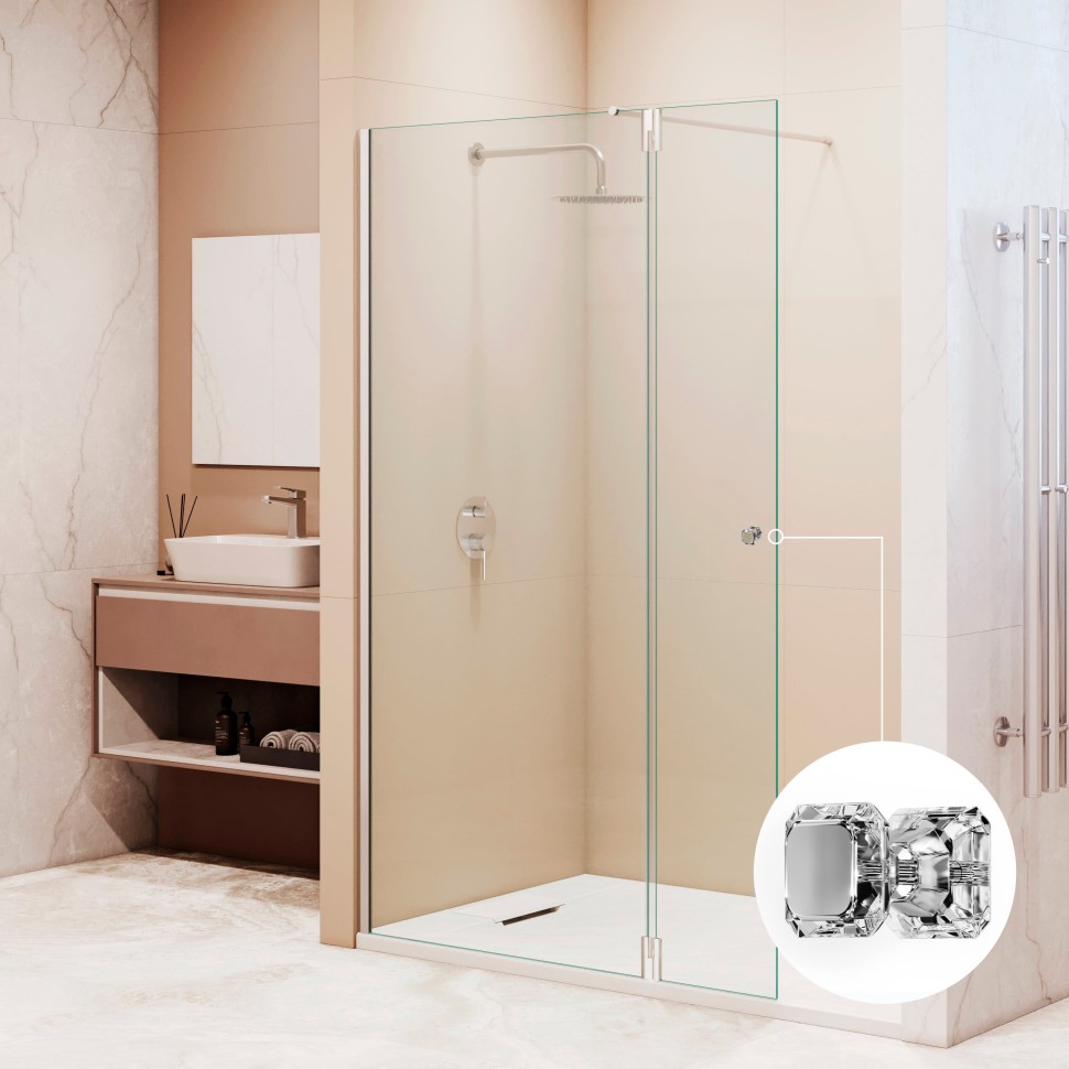 Душевая перегородка RGW WA-054 (WA-010 + Z-072) (Прозрачное, 1200)