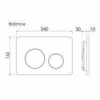 Кнопка смыва Balance, клавиши Circle, цвет черный матовый, арт. CN12-001MB