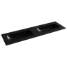 Раковина накладная мебельная CERAMICANOVA Grace прямоугольная 1610x457x137 с двумя чашами без отверстий под смеситель цвет черный матовый CN7023MBwx