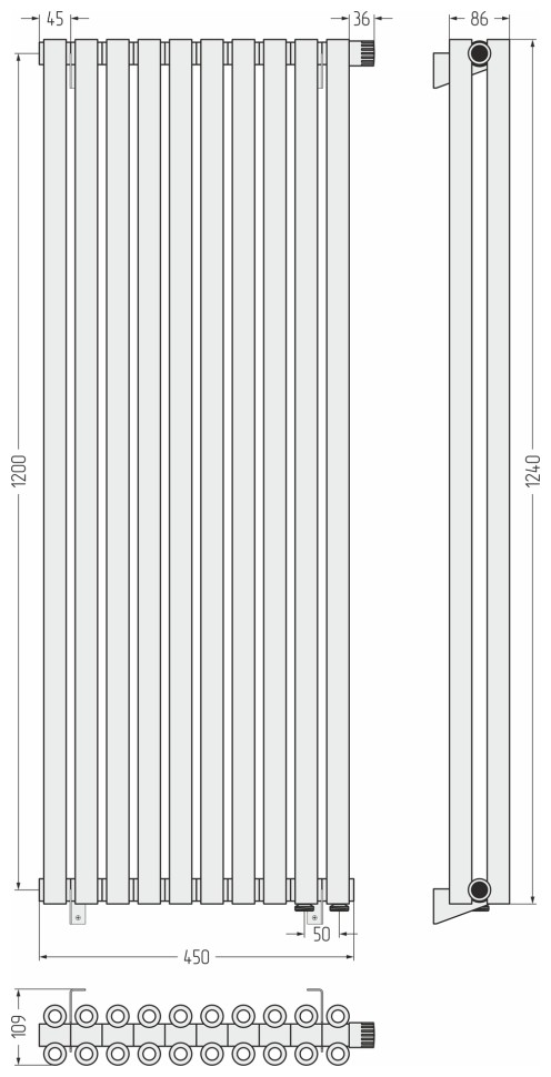 Эстет-00 EU50 1200х450 10 секций