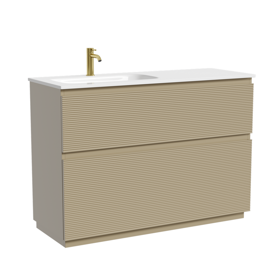 Тумба напольная SANCOS Folk Floor левая 1190х445х850, c двумя ящиками оснащенными доводчиками, Капучино, арт.FL120FLCP