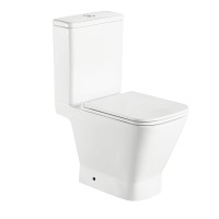 AQM1006 Унитаз напольный Rimless c сиденьем SoftClose, горизонт. выпуск, open back, 610x340x415мм