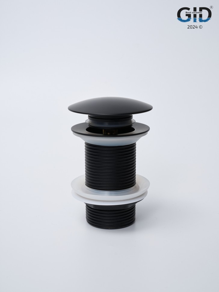 Донный клапан Gid без перелива G-55BM 76602K черный матовый 7x7x10