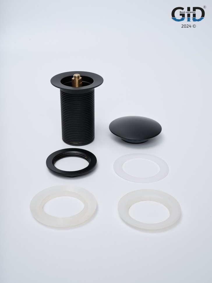 Донный клапан Gid без перелива G-55BM 76602K черный матовый 7x7x10