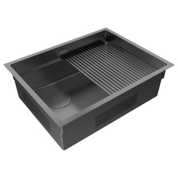 Мойка нерж. сталь NEXT-PRO 58-L UNI, PM705845-L-GM, вороненая сталь,580х450мм, Paulmark