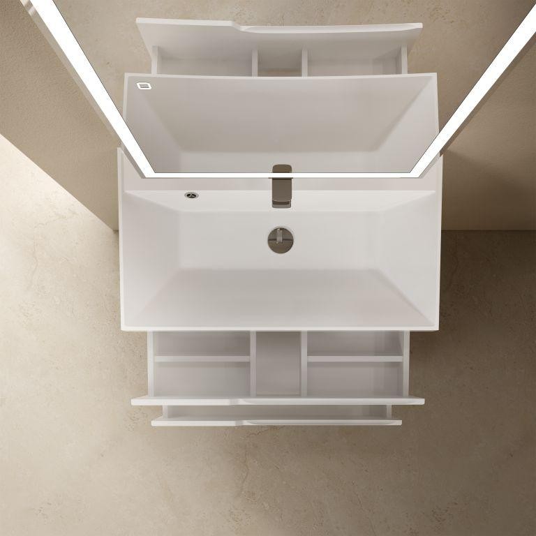 AQM900380WH "S3" тумба под умывальник подвесная 80 см., цвет белый глянец.