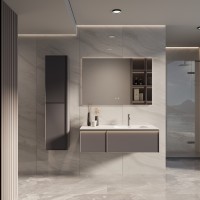 База под раковину Vincea  Elise 1200 подвесная, правая, 2 выкатных ящика soft close, серый матовый