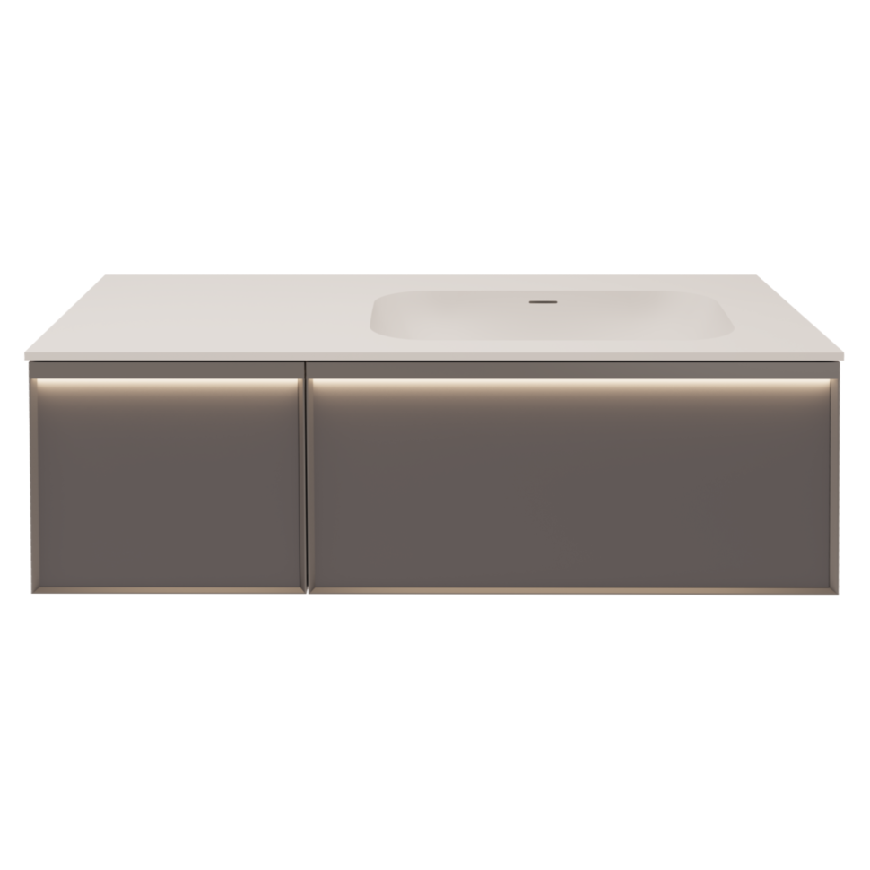 База под раковину Vincea  Elise 1200 подвесная, правая, 2 выкатных ящика soft close, серый матовый