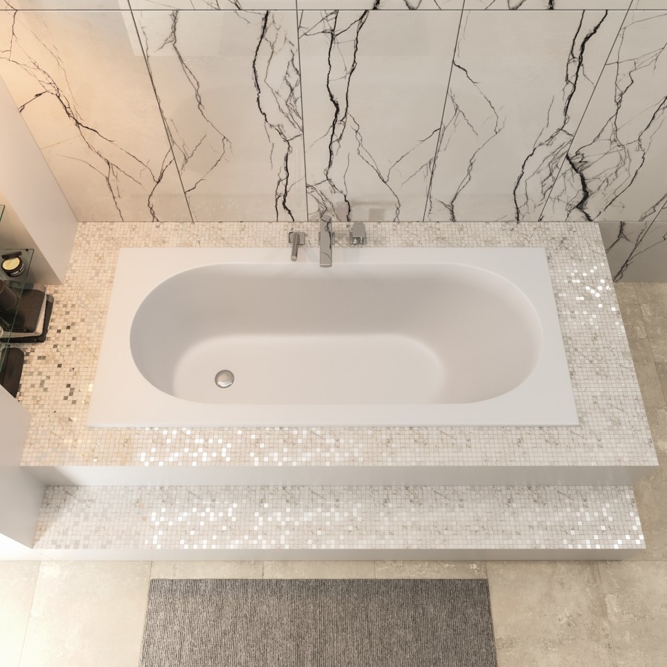 Ванна из искусственного камня Uperwood Lotus 170x75 см, белая