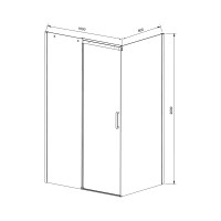 Душевой уголок Dice VSR-4D8016CL, 1600*800, хром, стекло прозрачное