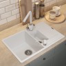 Кухонная мойка кварцевая Uperwood Quartz Premium UPD-05-01, прямоугольная двухсекционная, белая