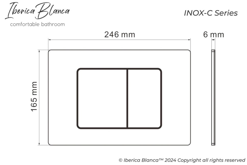 Комплект 2в1 IBERICA BLANCA инсталляция SILENCIO MINI, кнопка смыва INOX-C розовое золото матовое (IB.001M.1172)
