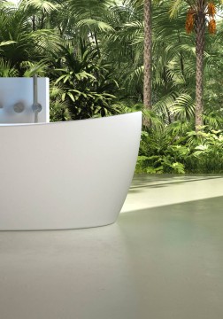 Ванна Солид Серфейс (Solid Surface) Vincea VBT-6S03MW, 1700*800*630, белый матовый, щелевой перелив
