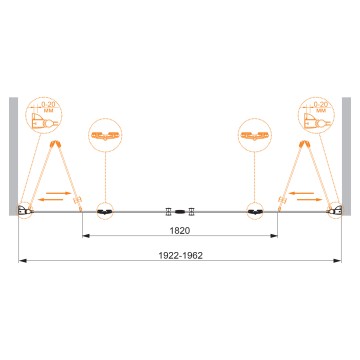 Душевая дверь CEZARES ELENA-W-BS-22-200-C-Cr