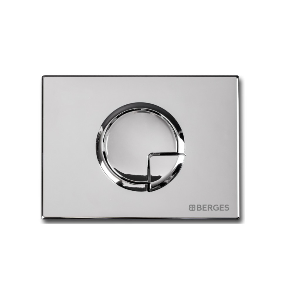 Инсталляция BERGES для скрытого монтажа унитаза NOVUM кнопка R3 хром глянец