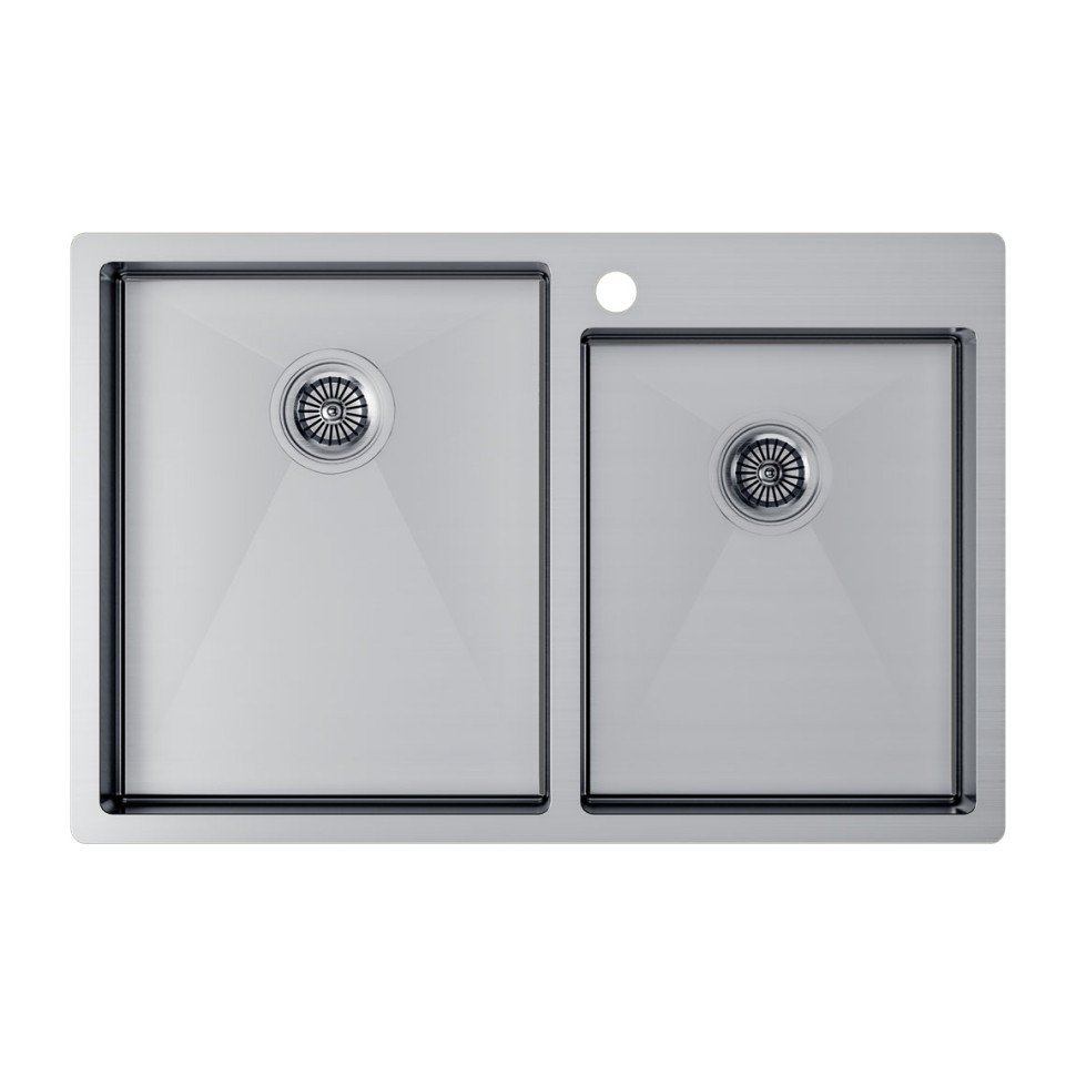 Мойка нерж. сталь KRONER 78/2S, PM237851-BS, брашированная нерж.сталь, 780х510мм, Paulmark