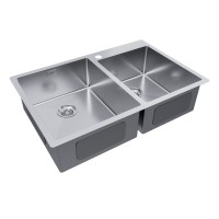 Мойка нерж. сталь KRONER 78/2S, PM237851-BS, брашированная нерж.сталь, 780х510мм, Paulmark