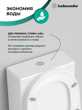 Унитаз Ritz 237K19001RS (665*360*830) напольный БЕЗОБОДКОВЫЙ, с тонкой крышкой, 3 места