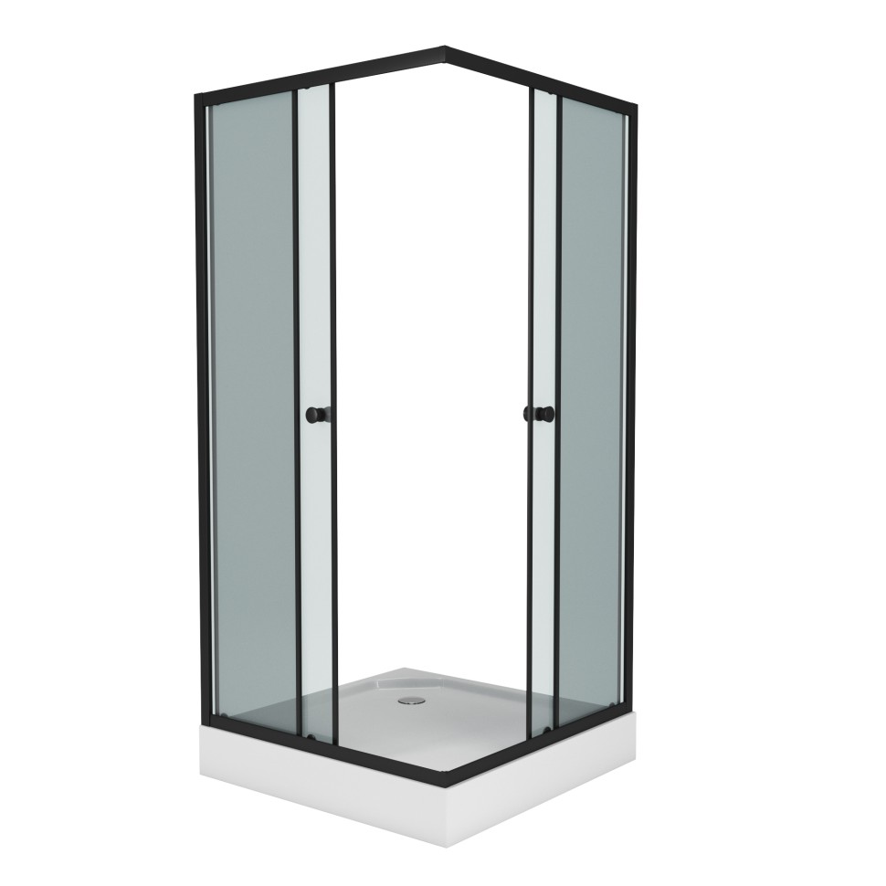 Душевой уголок Niagara Eco NG-009-14QT (90х90х195) низкий поддон(13см),черный,стекло тонированное,2 места