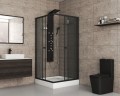 Душевой уголок Niagara Eco NG-009-14QT (90х90х195) низкий поддон(13см),черный,стекло тонированное,2 места