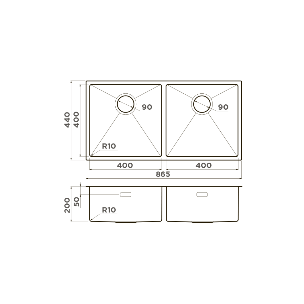 Кухонная мойка Omoikiri Taki 86-2-U/IF-LG нерж. сталь/светлое золото