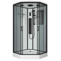 Душевая кабина Niagara Premium NG-6902-01GD BLACK (100х100х220) низкий поддон(16 см),черный,стекло тонированное,4 места