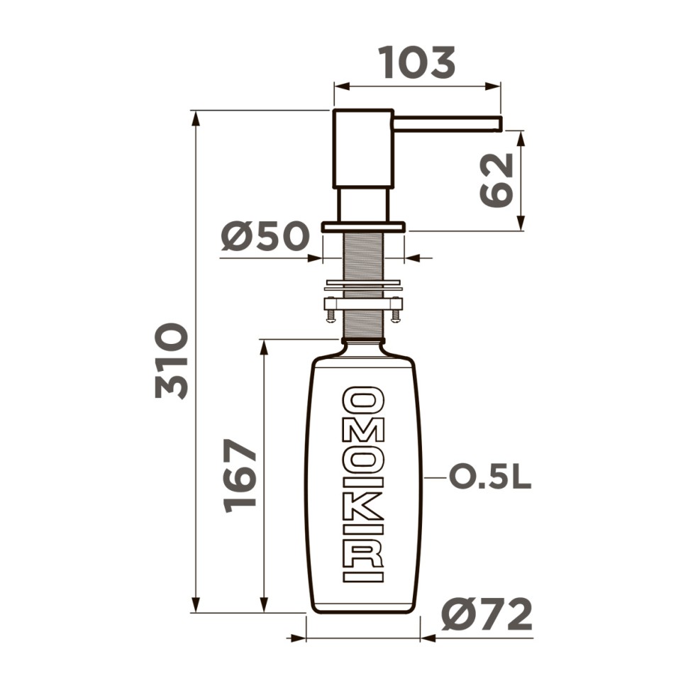 Дозатор Omoikiri OM-08-C латунь/хром