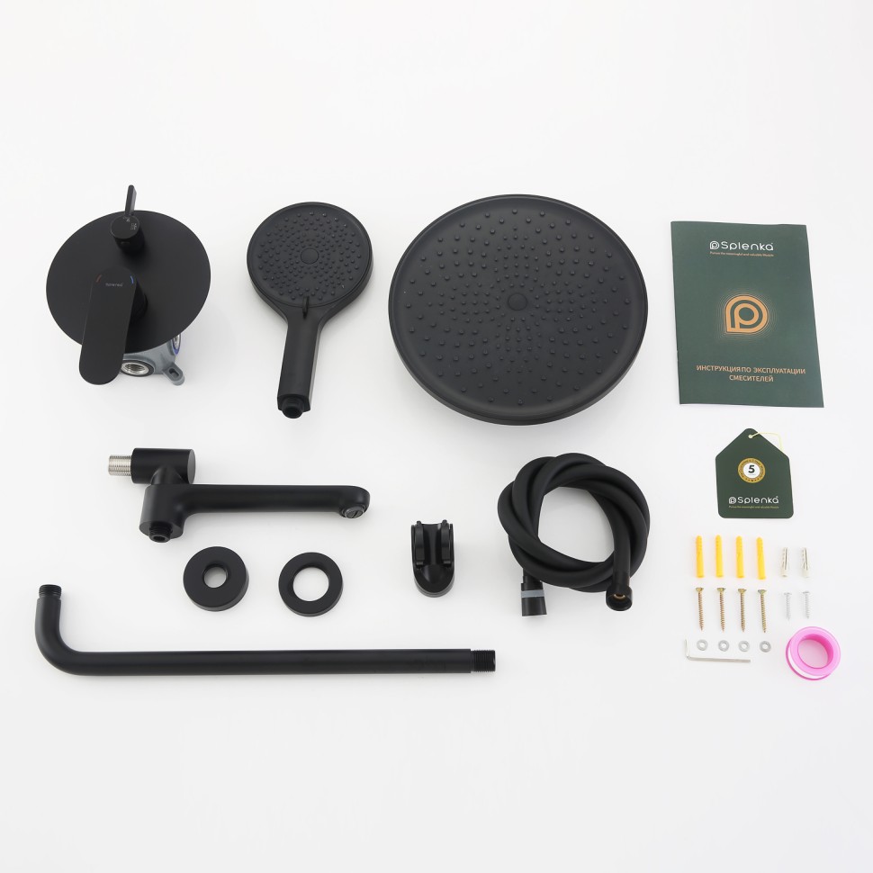 Душевая система Splenka встраиваемая S222.27.06 Черный