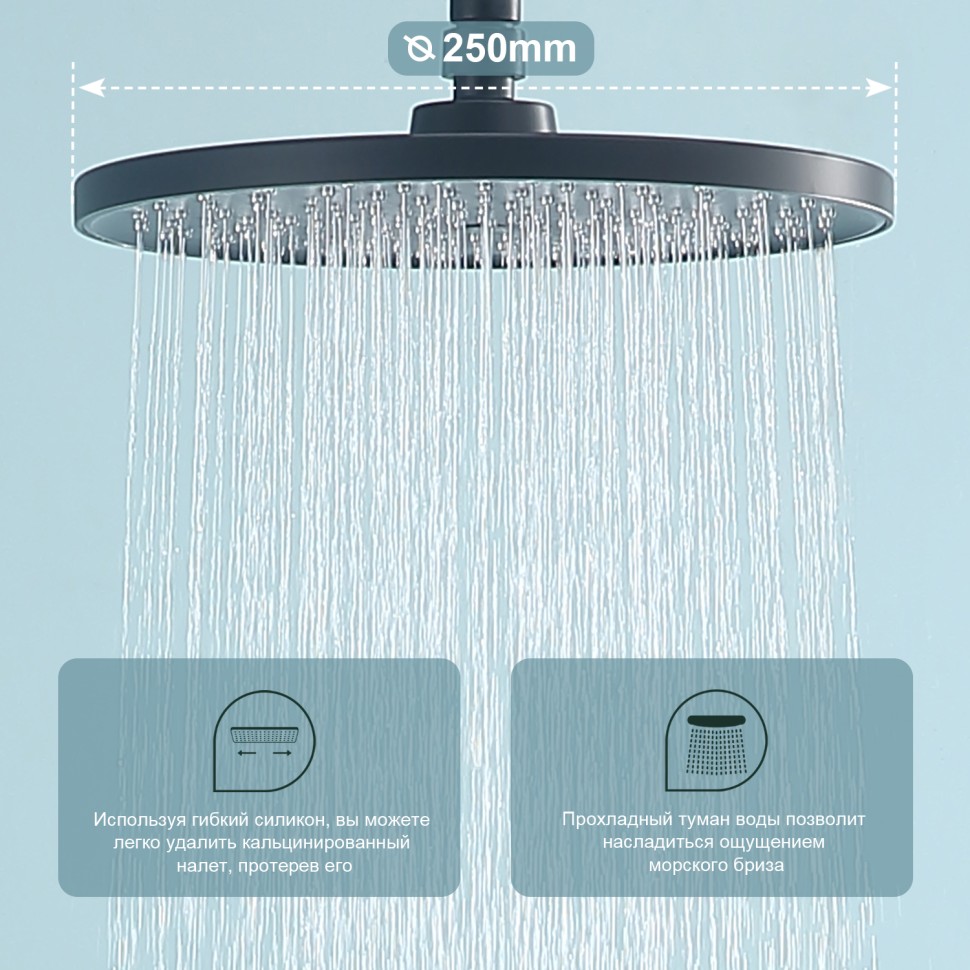 Душевая система Splenka встраиваемая S222.27.06 Черный
